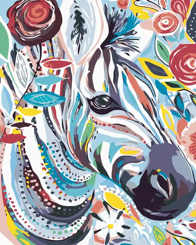 Diamond painting – BLUMIGES ZEBRA Nur Heute