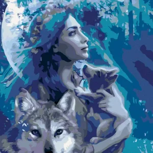 Neuheit Diamond painting - WOLFSFRAU