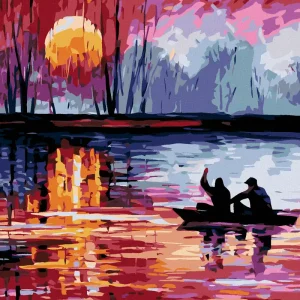 Bestpreis Diamond painting - SONNENUNTERGANG AM SEE II