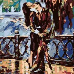 Diamond painting - LEIDENSCHAFTLICHES PAAR IN SCHWARZ Weltweiter Versand