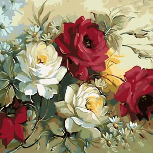 Exklusiv Diamond painting - STRAUß VON GEMALTEN ROSEN