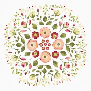 Billig Diamond painting - BLUMIGES MANDALA