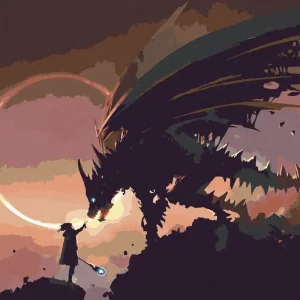 Angebot Diamond painting - ZAUBERER MIT DRACHEN