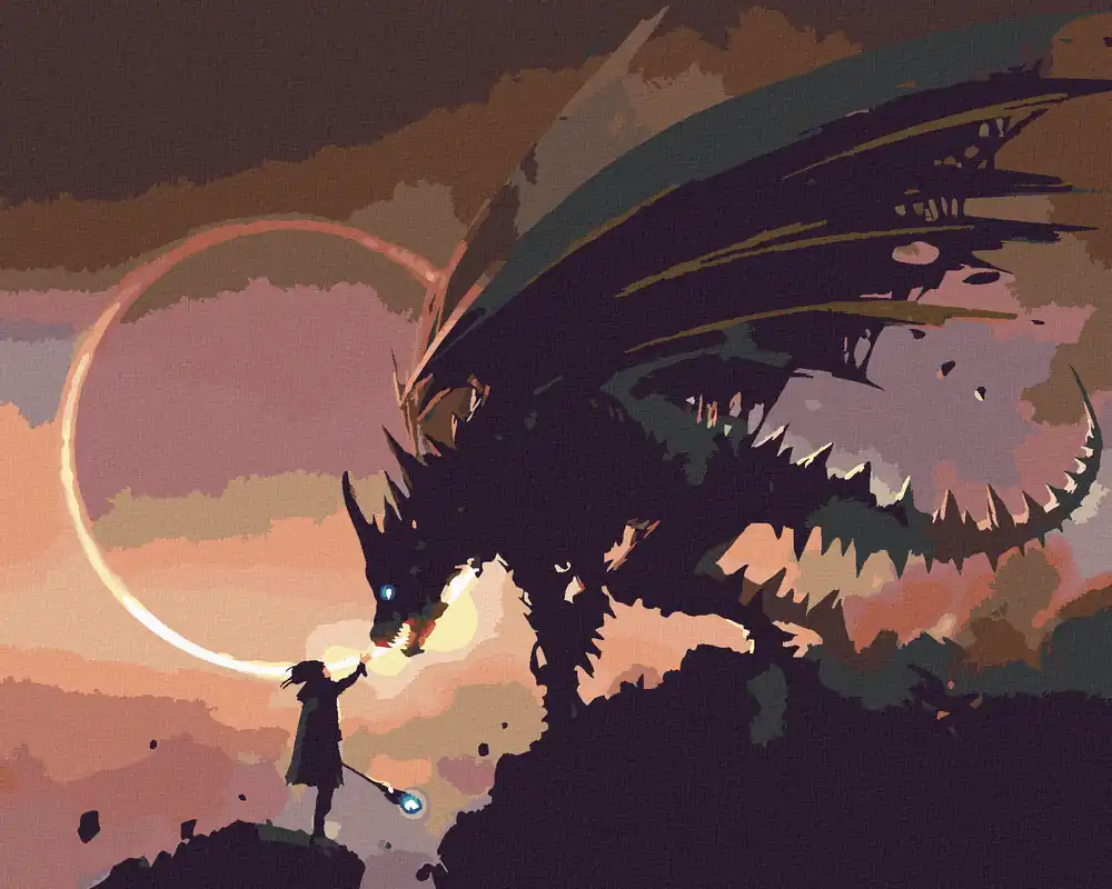 Angebot Diamond painting – ZAUBERER MIT DRACHEN