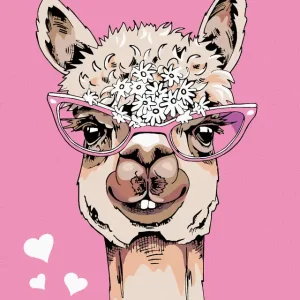 Solange Der Vorrat Reicht Diamond painting - LAMA MIT BRILLE