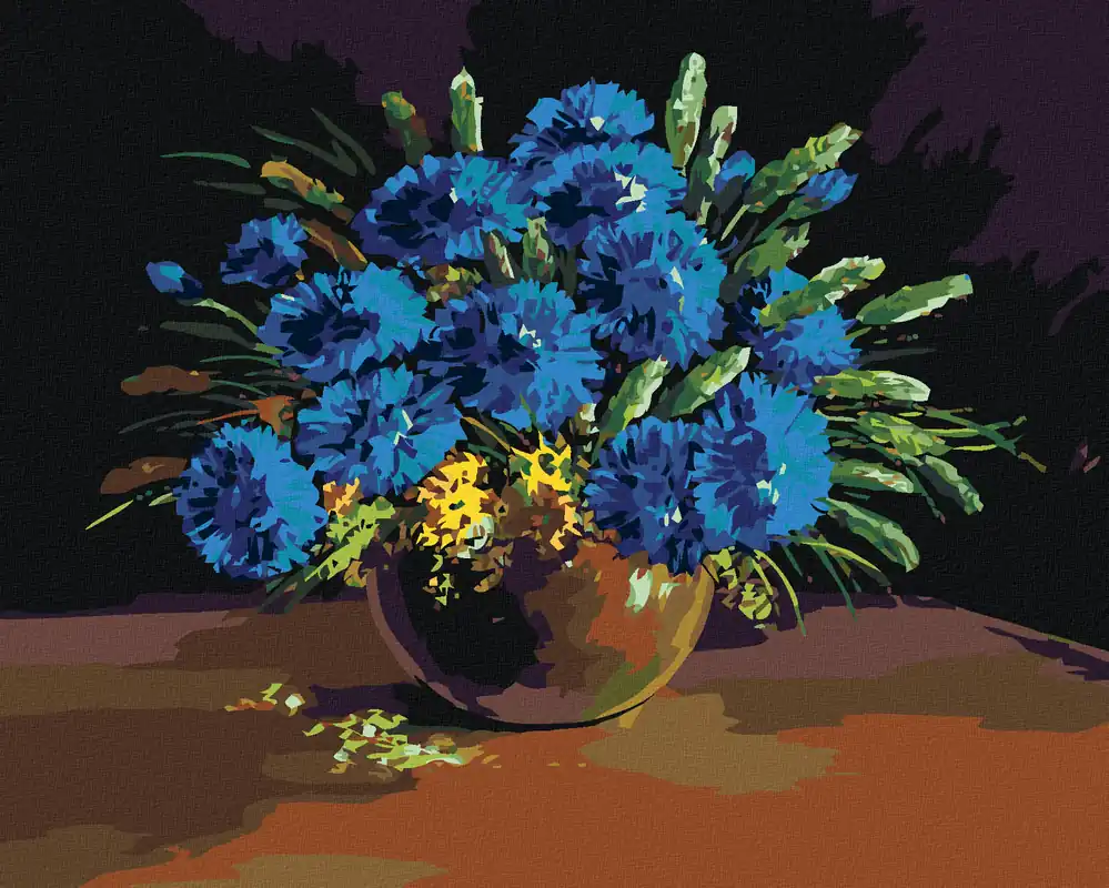 Heute Kaufen Diamond painting – BLUMENSTRAUSS AUS BLAUEN BLUMEN I