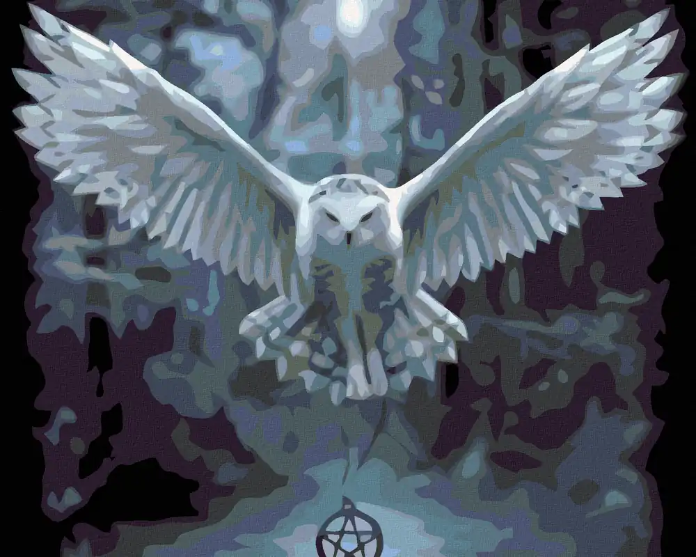 Abverkauf Diamond painting – EULE MIT PENTAGRAMM