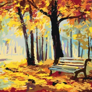 Diamond painting - BANK IM PARK Geld-Zurück-Garantie