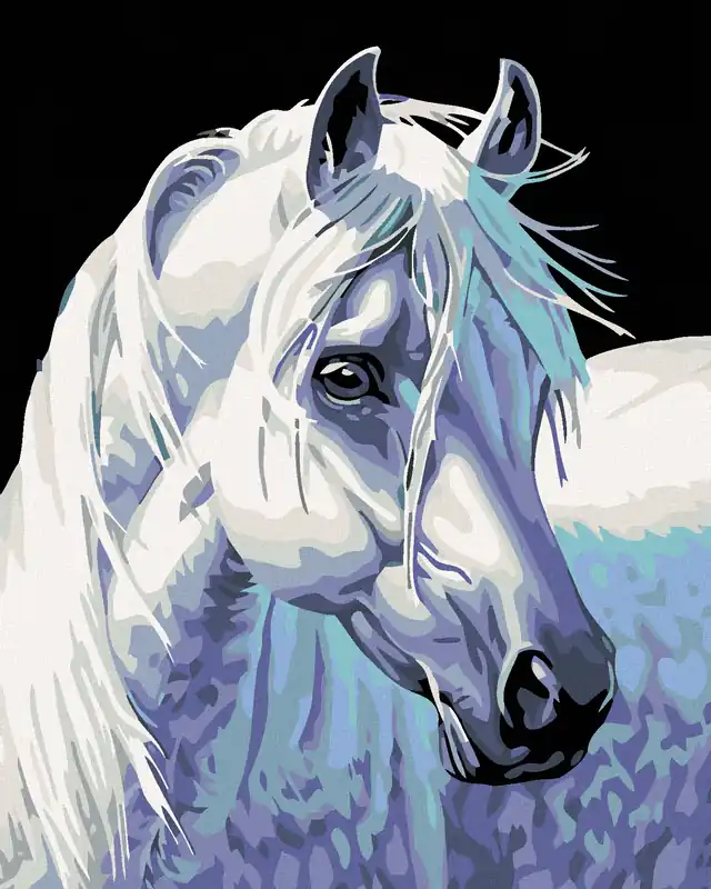 Weltweiter Versand Diamond painting – WEIßES PFERD II