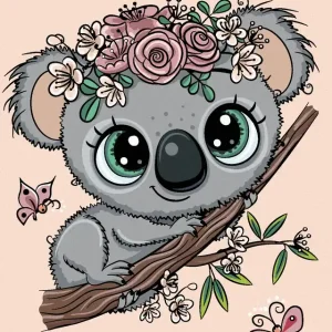 Jetzt Bestellen Diamond painting - NIEDLICHER KOALA AUF EINEM AST