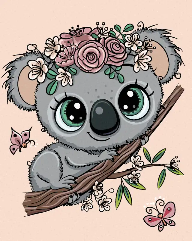 Jetzt Bestellen Diamond painting – NIEDLICHER KOALA AUF EINEM AST