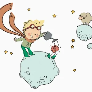 Knallerangebot Diamond painting - DER KLEINE PRINZ GIESST DIE ROSE