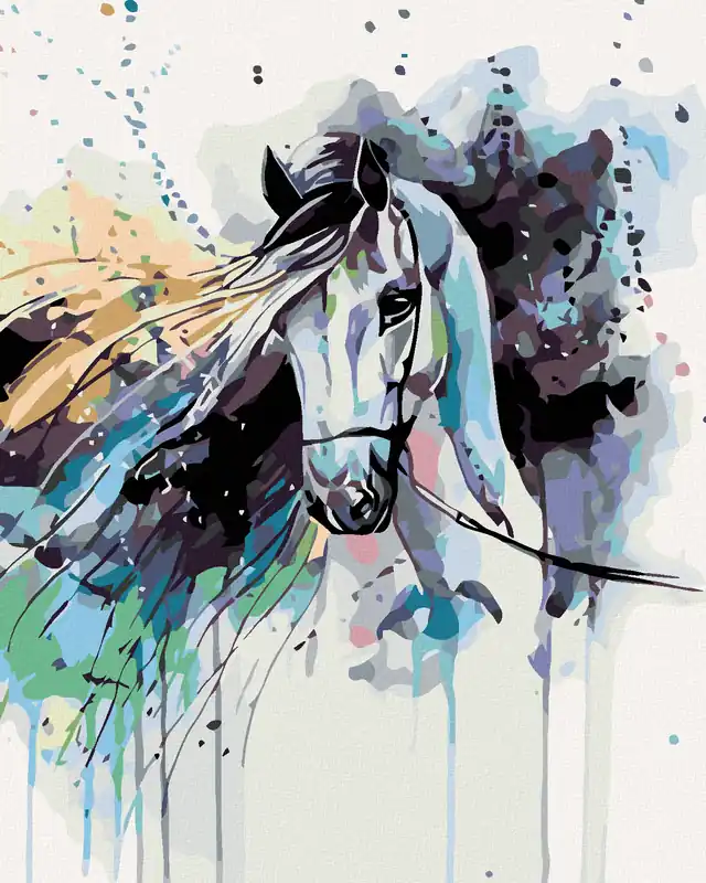 Diamond painting – ABSTRAKTES PFERD SCHWARZ Neu