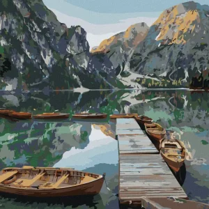 Neu Im Sortiment Diamond painting - BOOTE AUF EINEM BERGSEE