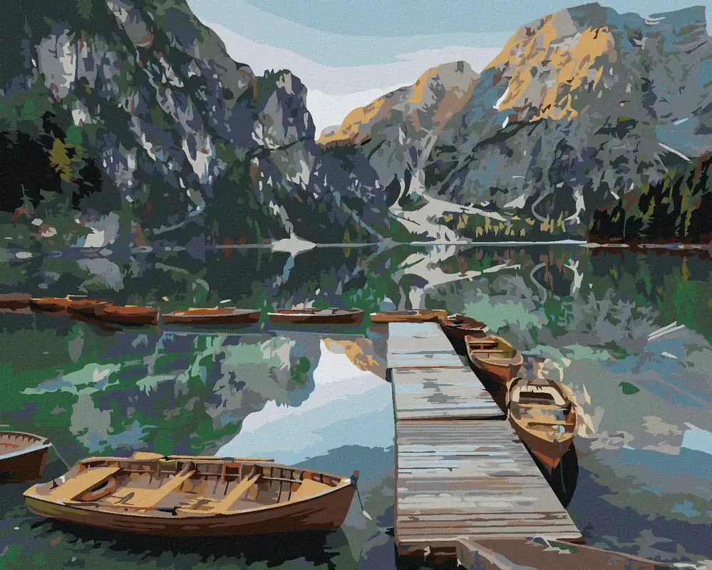 Neu Im Sortiment Diamond painting – BOOTE AUF EINEM BERGSEE