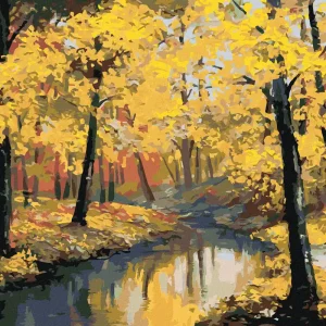 Diamond painting - HERBSTWALD UND FLUSS Direktkauf