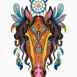 Abverkauf Diamond painting - MANDALA PFERD