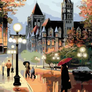 Diamond painting - AUF DER STRAßE VOR DEM RATHAUS Highlight