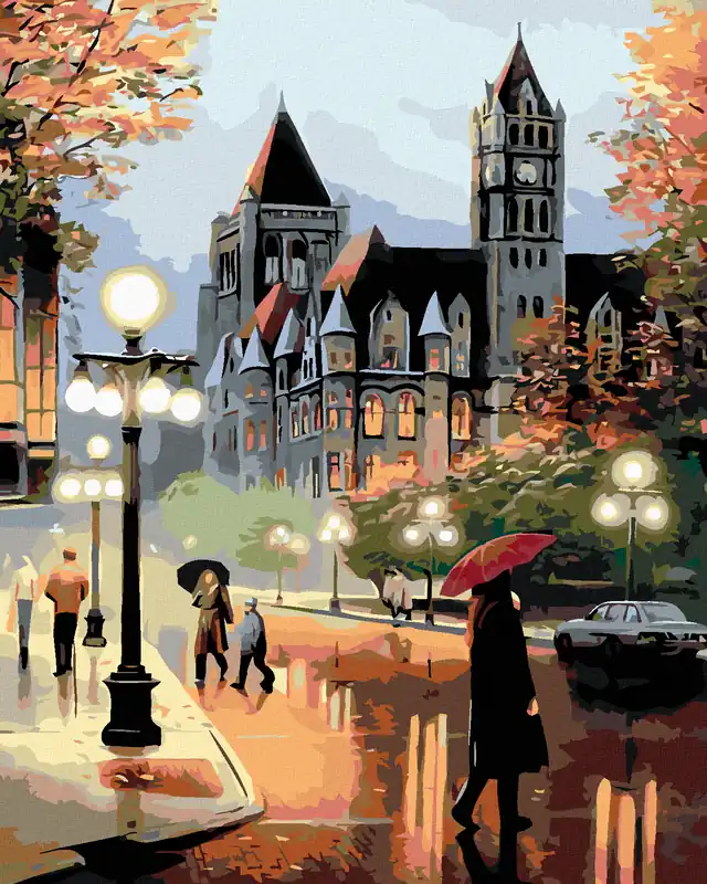 Diamond painting – AUF DER STRAßE VOR DEM RATHAUS Highlight