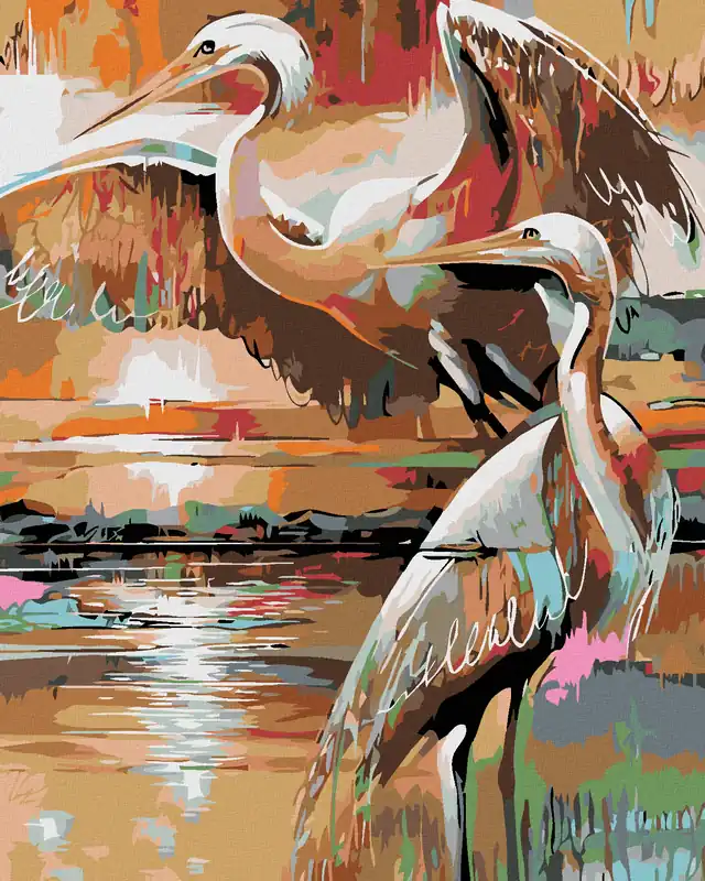 Top-Qualität Diamond painting – ZWEI REIHER