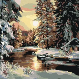 Diamond painting - SONNENUNTERGANG ÜBER DEM WALD Direkt Vom Hersteller