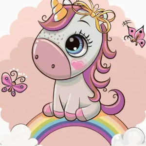 Diamond painting - KLEINES EINHORN UND REGENBOGEN Neue Kollektion