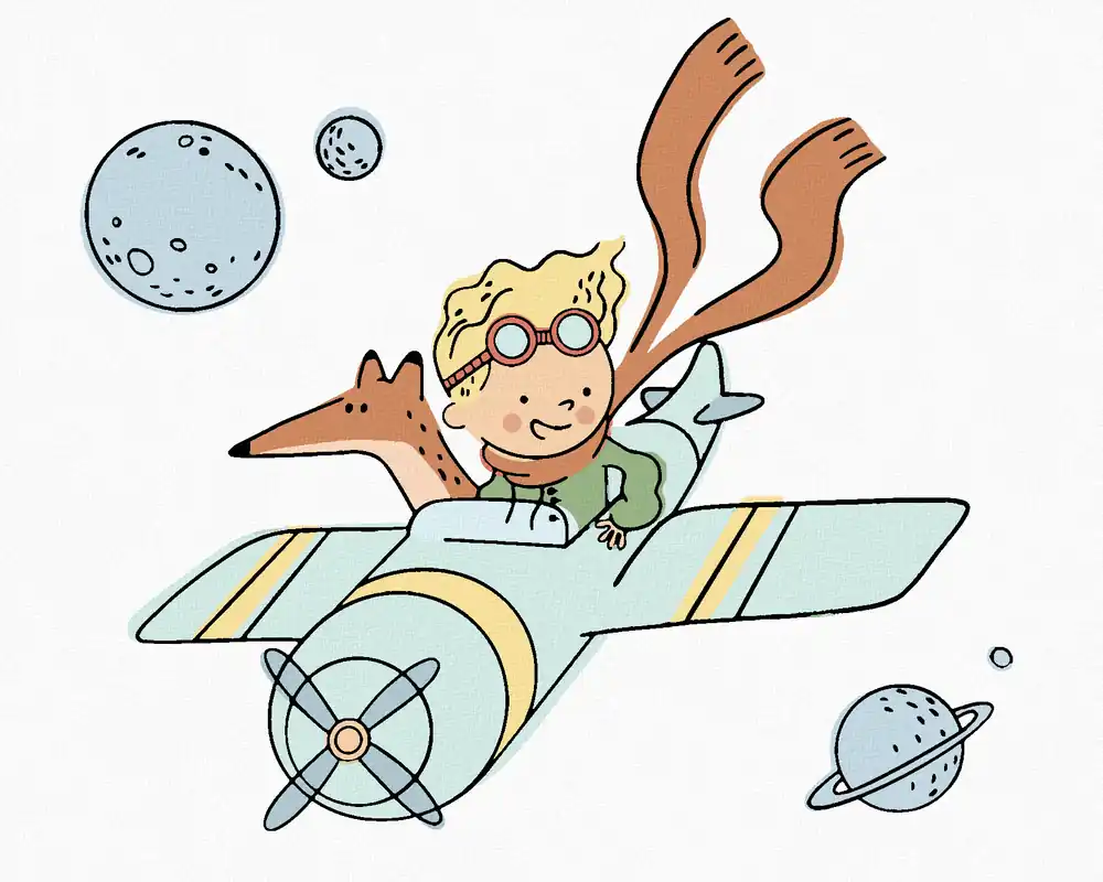 Top-Preis Diamond painting – DER KLEINE PRINZ FLIEGT MIT KLEINEM FLUGZEUG