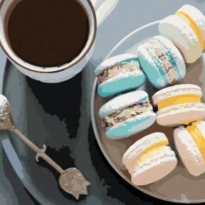 Diamond painting - KAFFEE UND MAKRONEN II Rabatt