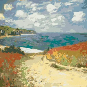 Diamond painting - STRANDWEG ZWISCHEN WEIZENFELDERN (CLAUDE MONET) Geprüft