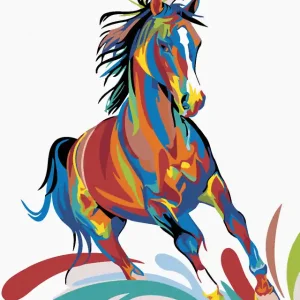 Diamond painting - FARBIGES PFERD Geprüft