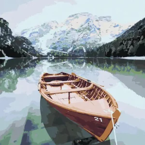 Diamond painting - HOLZBOOT AUF DEM ALPENSEE Limited Edition