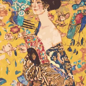 Diamond painting - DAME MIT FÄCHER (G. KLIMT) Aktuell