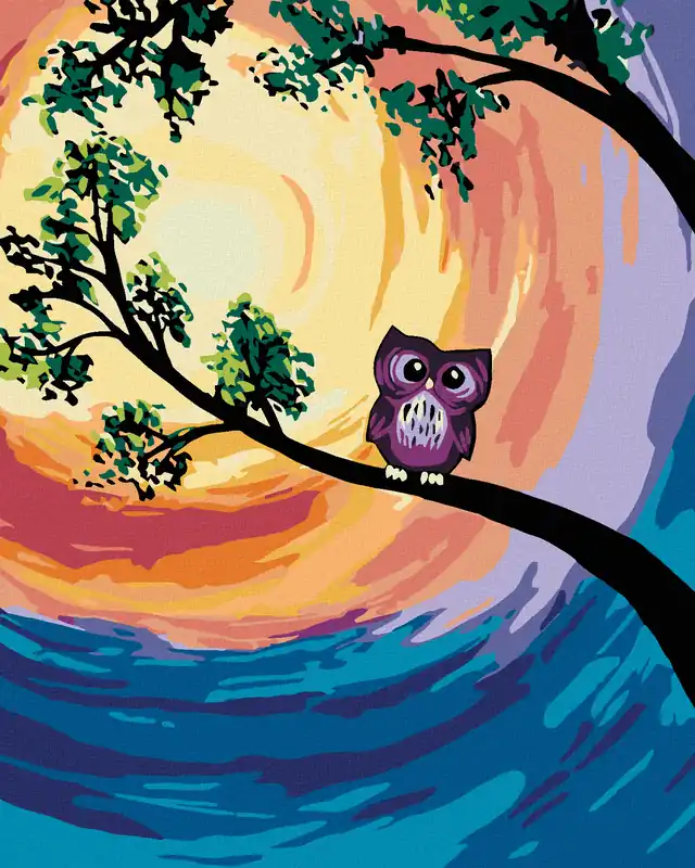 Diamond painting – KLEINE LILA EULE Gleich Bestellen