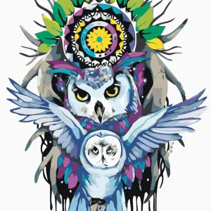 Mengenrabatt Diamond painting - EULEN UND MANDALA