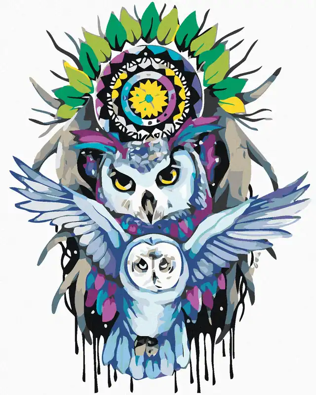 Mengenrabatt Diamond painting – EULEN UND MANDALA