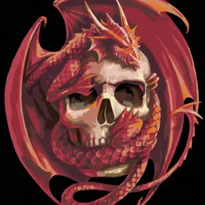 Super-Preis Diamond painting - TOTENKOPF MIT DRACHEN