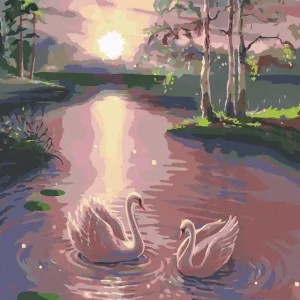 Diamond painting - SCHWÄNE AUF DEM WASSER Billig