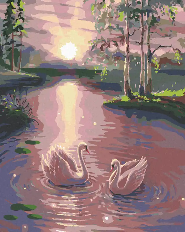 Diamond painting – SCHWÄNE AUF DEM WASSER Billig