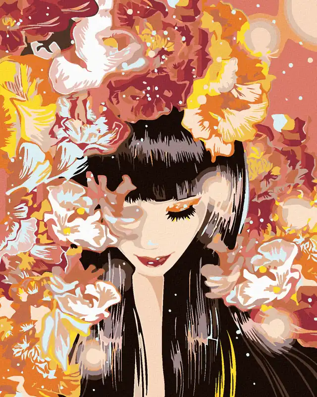 Rabatt Diamond painting – SCHÖNHEIT UNTER DEN BLÜTEN