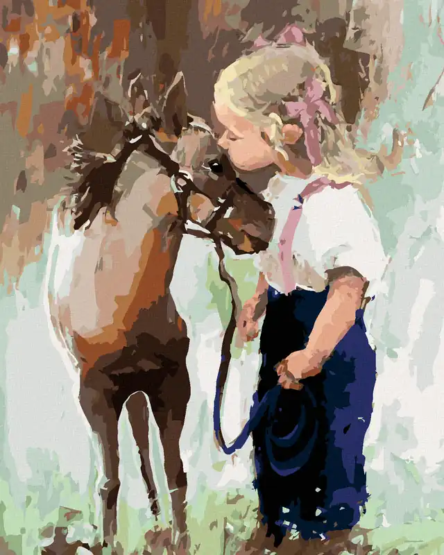 Top-Seller Diamond painting – KLEINES MÄDCHEN UND PONY
