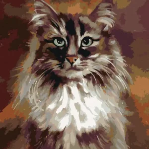 Diamond painting - KATZE AUF BRAUNEM HINTERGRUND Limited Edition