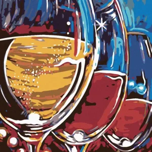 Preisknaller Diamond painting - DREI GLÄSER WEIN