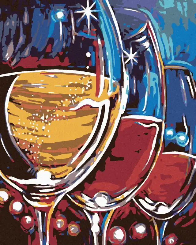 Preisknaller Diamond painting – DREI GLÄSER WEIN