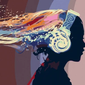 Nur Für Kurze Zeit Diamond painting - FRAU MIT KOPFHÖRERN