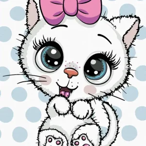 Diamond painting - NIEDLICHE WEISSE KATZE Preiswert