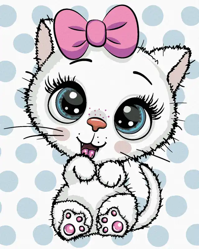 Diamond painting – NIEDLICHE WEISSE KATZE Preiswert