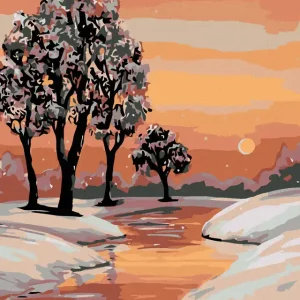 Diamond painting - BACH UND WINTERLANDSCHAFT Exklusiv