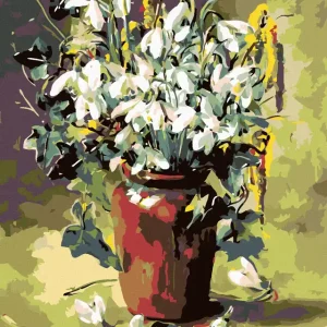 Diamond painting - OSTERNBLUMEN IN BRAUNER VASE Nur Für Kurze Zeit