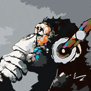 Neue Ware Diamond painting - AFFE BEIM MUSIKHÖREN