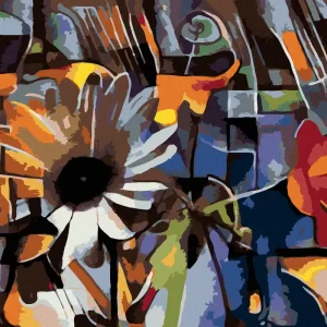 Diamond painting - BLUMEN IM KUBISTISCHEN STIL Mega-Angebot